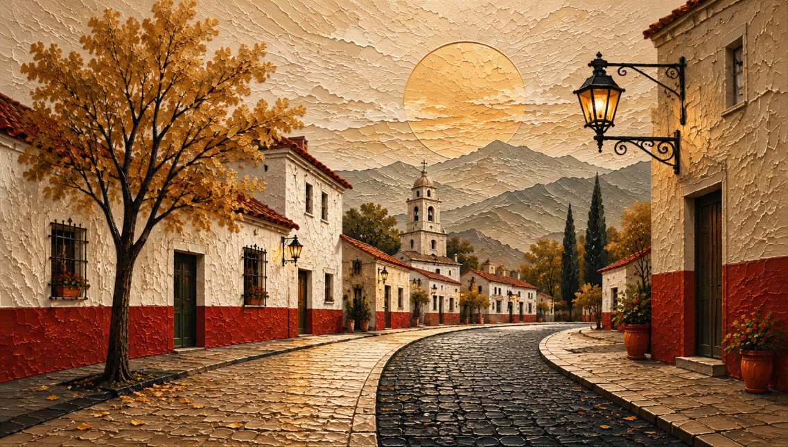 Pueblos del Alma, obra en relieve de la Colección Raíces
